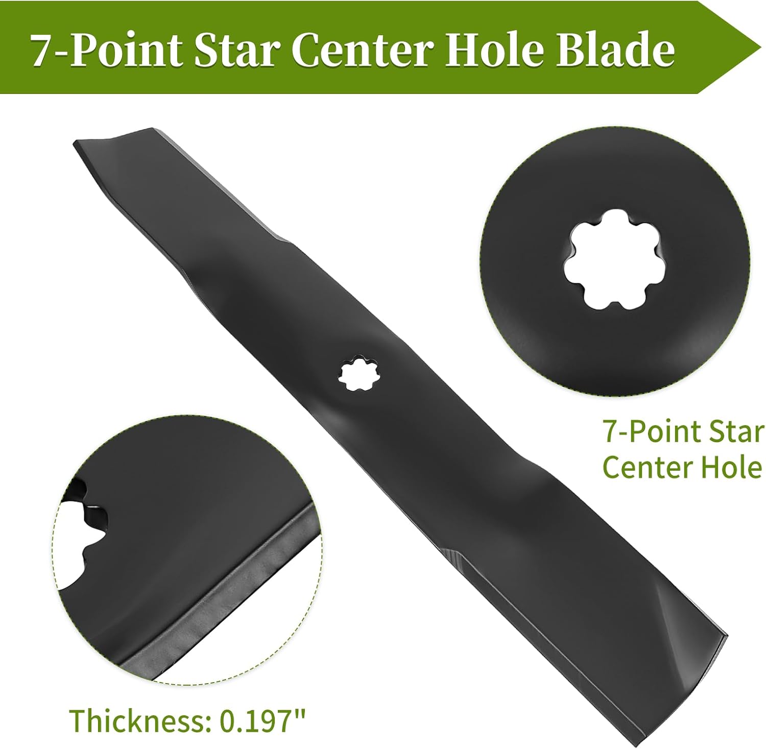 GX21380 Medium Lift Blades for 54" Mower Deck, Compaitble with John Dee-re D170 E180 G110 S180 190C LA150 LA175 Craftsman Lawn Mower, Replace GY20679, GY20684, GY20686, 3 Pack