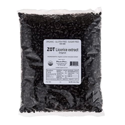 ZOT Extracto de raíz de regaliz orgánico, a granel, 2.2 libras, negro