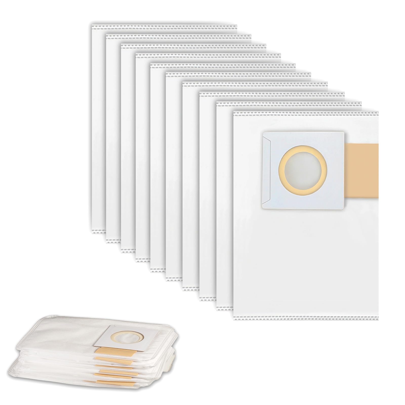 Zookpr 10-Pack 197903-8 Filter Bag for Makita Vacuum Filters 18V X2 LXT Backpack Vacuum Models XCV05, XCV09 and XCV10, White Filter Collector Dust Bag