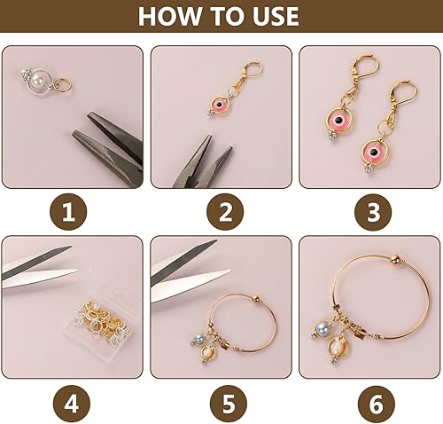 Miniatura 3 de UHOMENY - 90 cuentas de doble agujero para la fabricación de joyas, marcos redondos de enlaces, conectores de dos agujeros, marco circular, cuentas