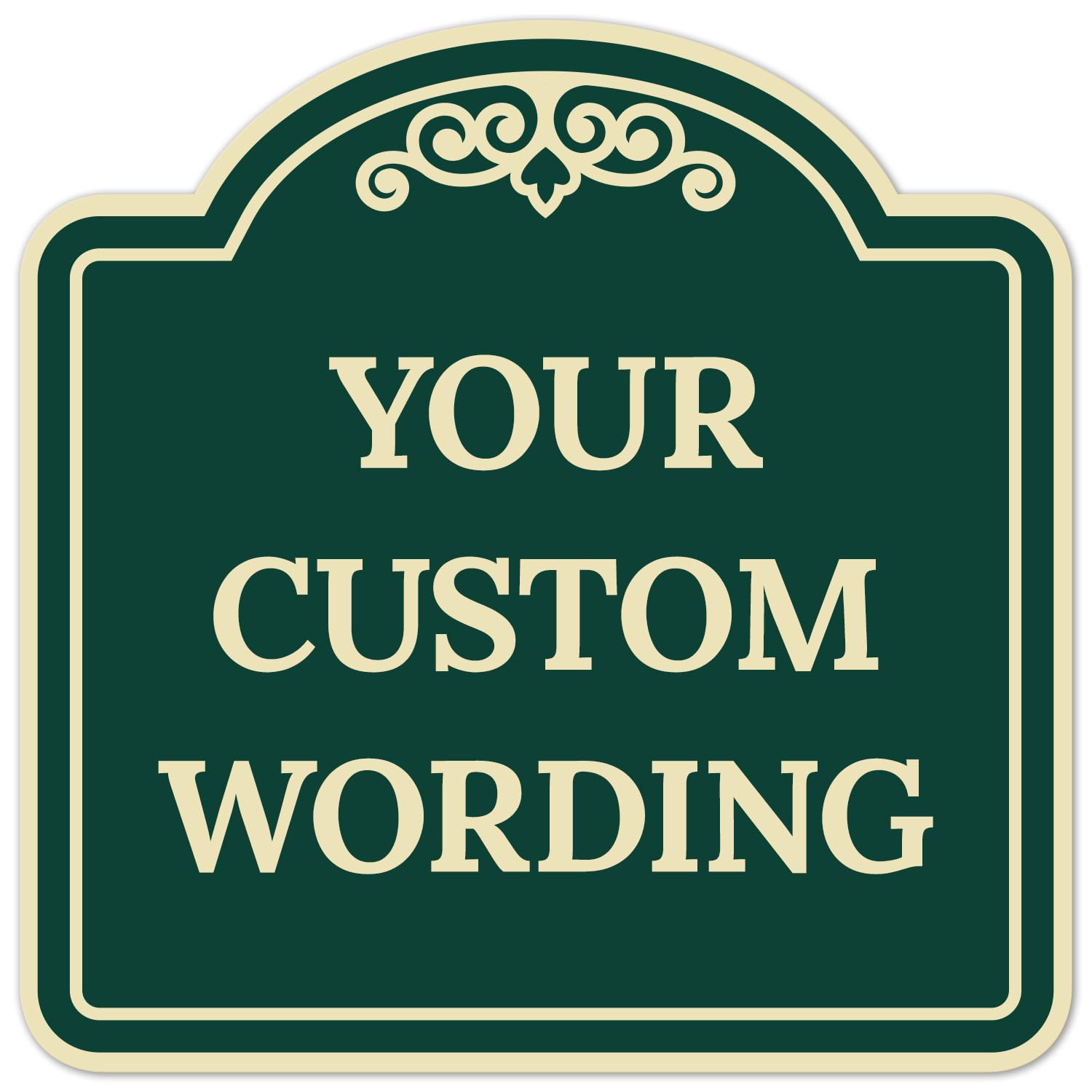 Custom Decorative Sign, Personalized Metal Sign for Business, Driveway, Home, Airbnb, Office Door Plaque,Green Background, 18x18 Inches, ACM, Fade