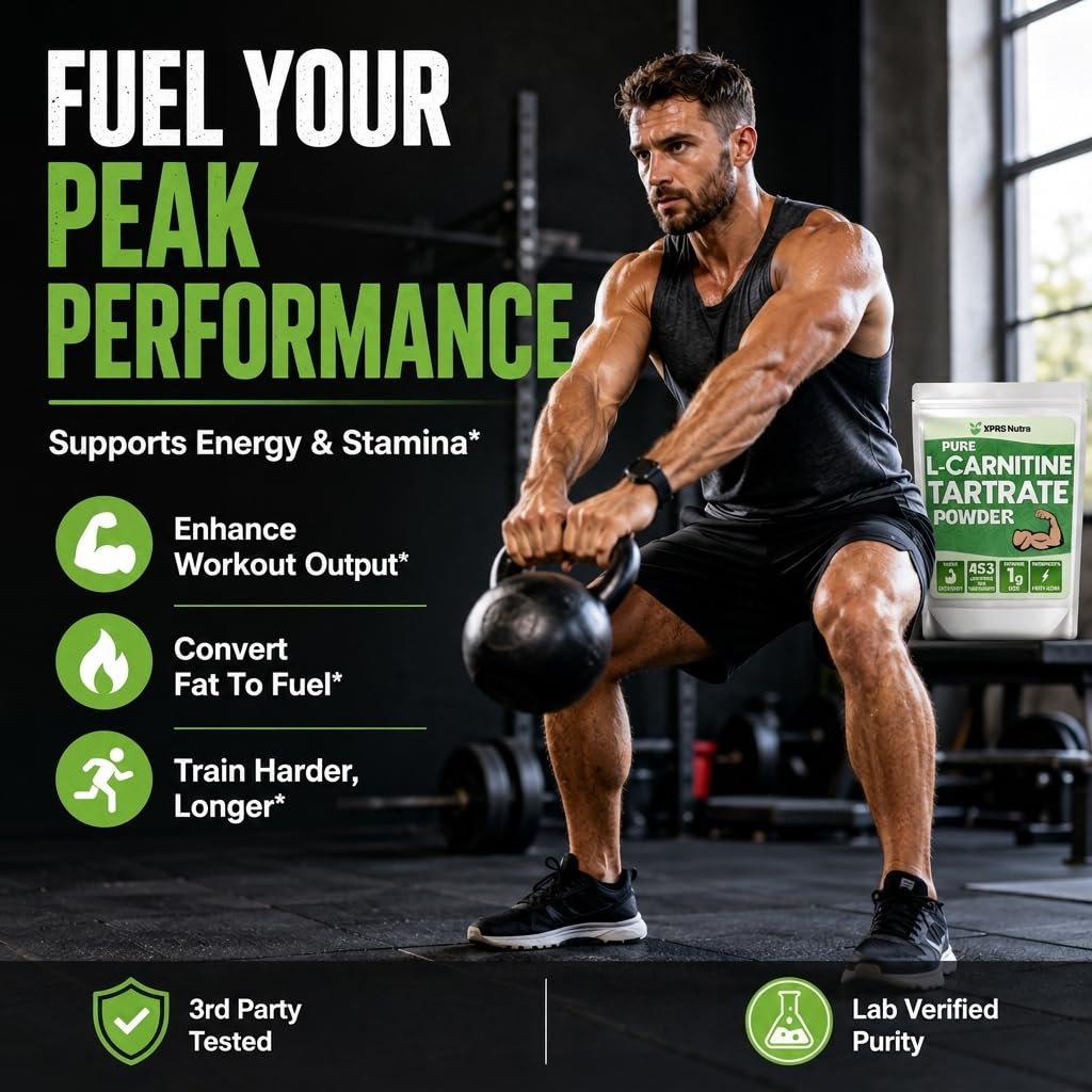 XPRS Nutra L Carnitine L Tartrate Powder - Premium Pure L Carnitine Tartrate - L-Carnitine Powder - Vegan Friendly Bulk L Carnitine - Amino Acid Supplement (16 Ounce) — Amazon image 2