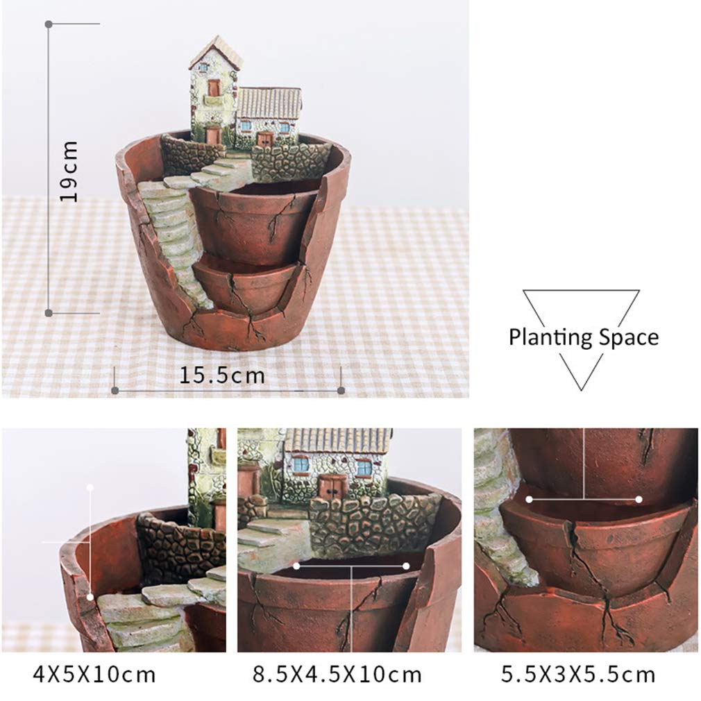 Vaso da fiori per piante da giardino delle fate, per interni ed esterni, per piante grasse e cactus