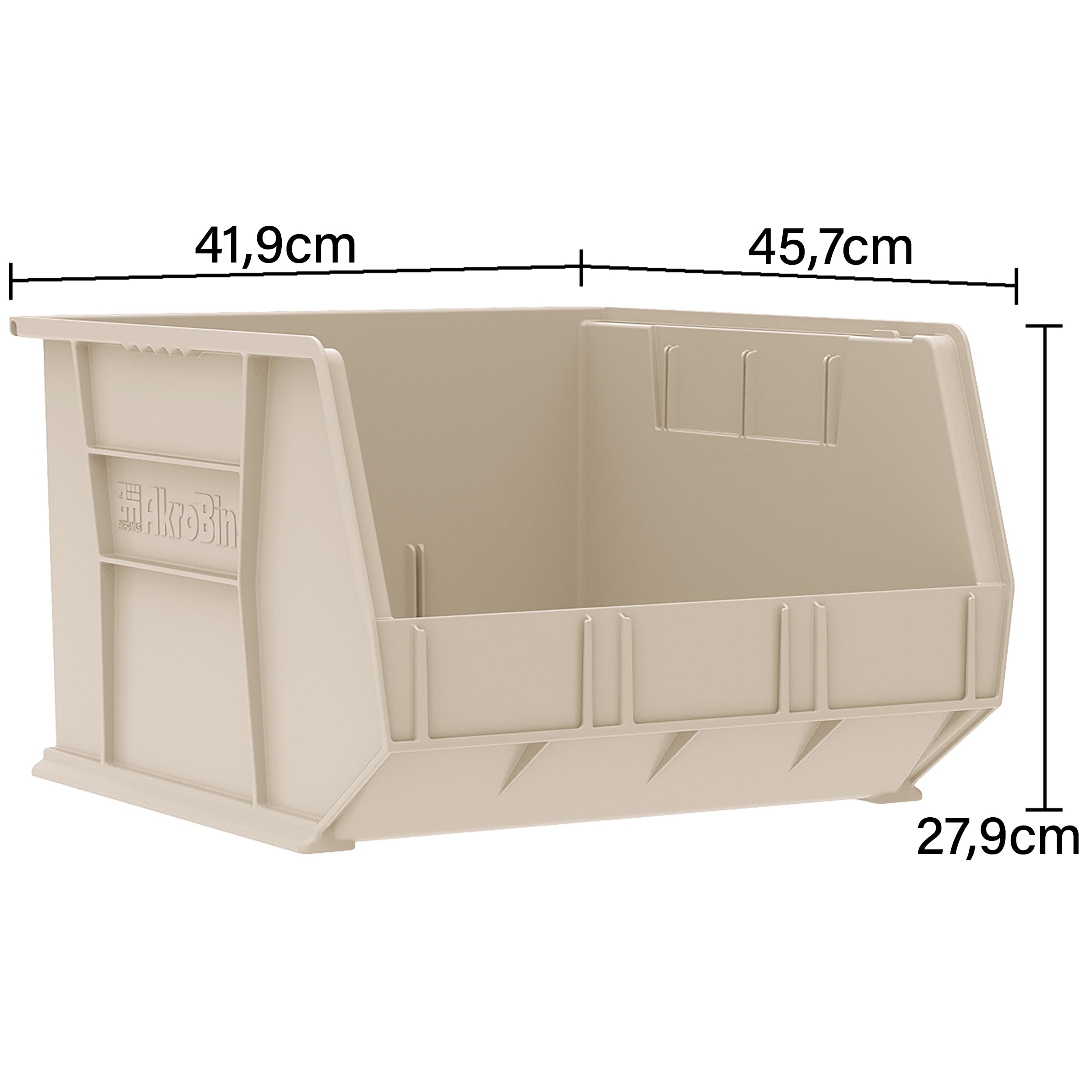 Akro-Mils Stapelbare Kunststoff-Eimer, 45,7 x 40,5 x 28 cm, 3 Stück, 30270