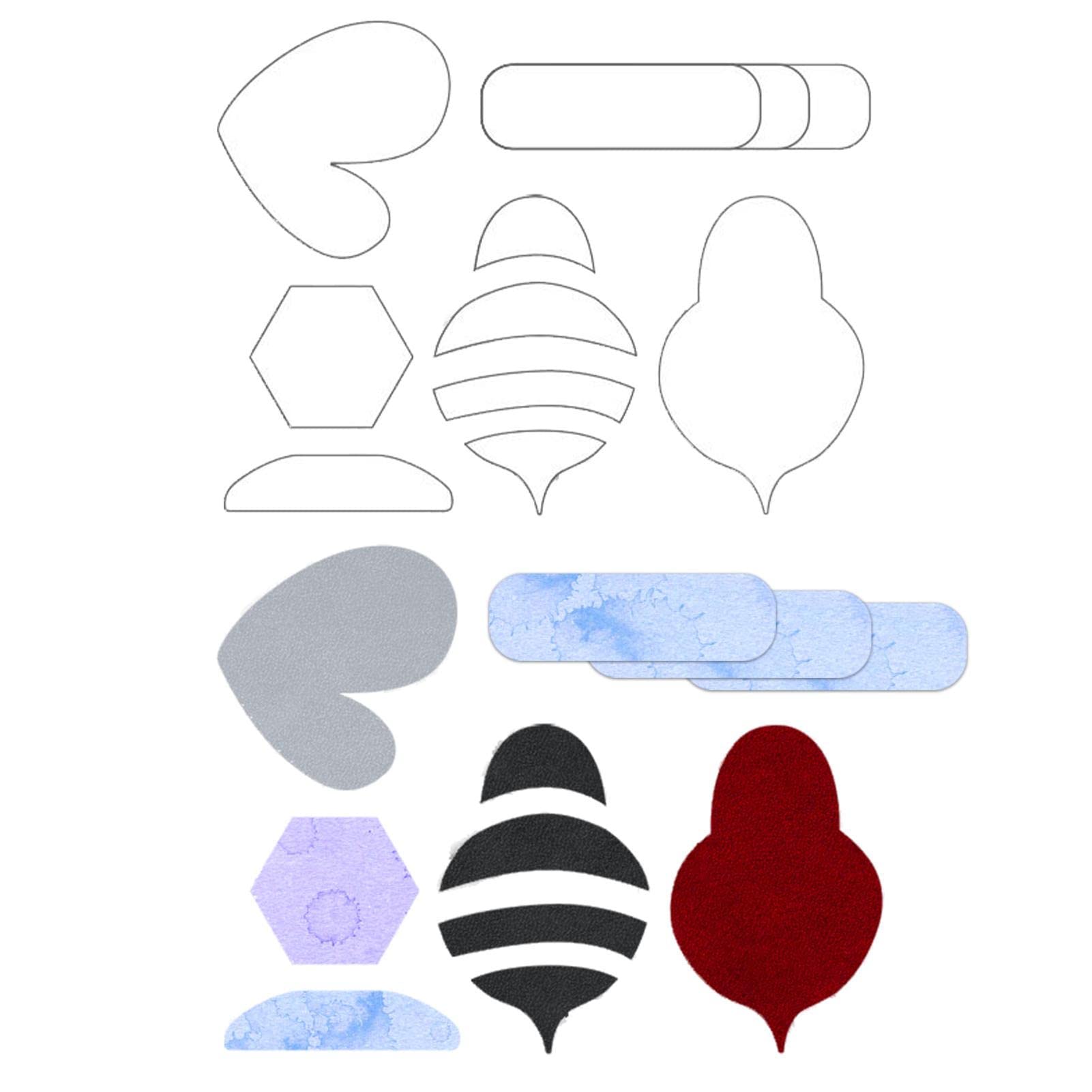Stronrive 6 Inches Quilting Templates - Bee Sewing Template Set | 6 Reusable Acrylic Template Stencils For Sewing Fabric Quilt Clothes