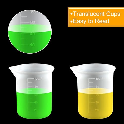 Miniatura 4 de Coopay 24 tazas medidoras de silicona de 3.4 fl oz para resina antiadherentes, herramientas de pegamento, escala precisa para resina DIY fabricación