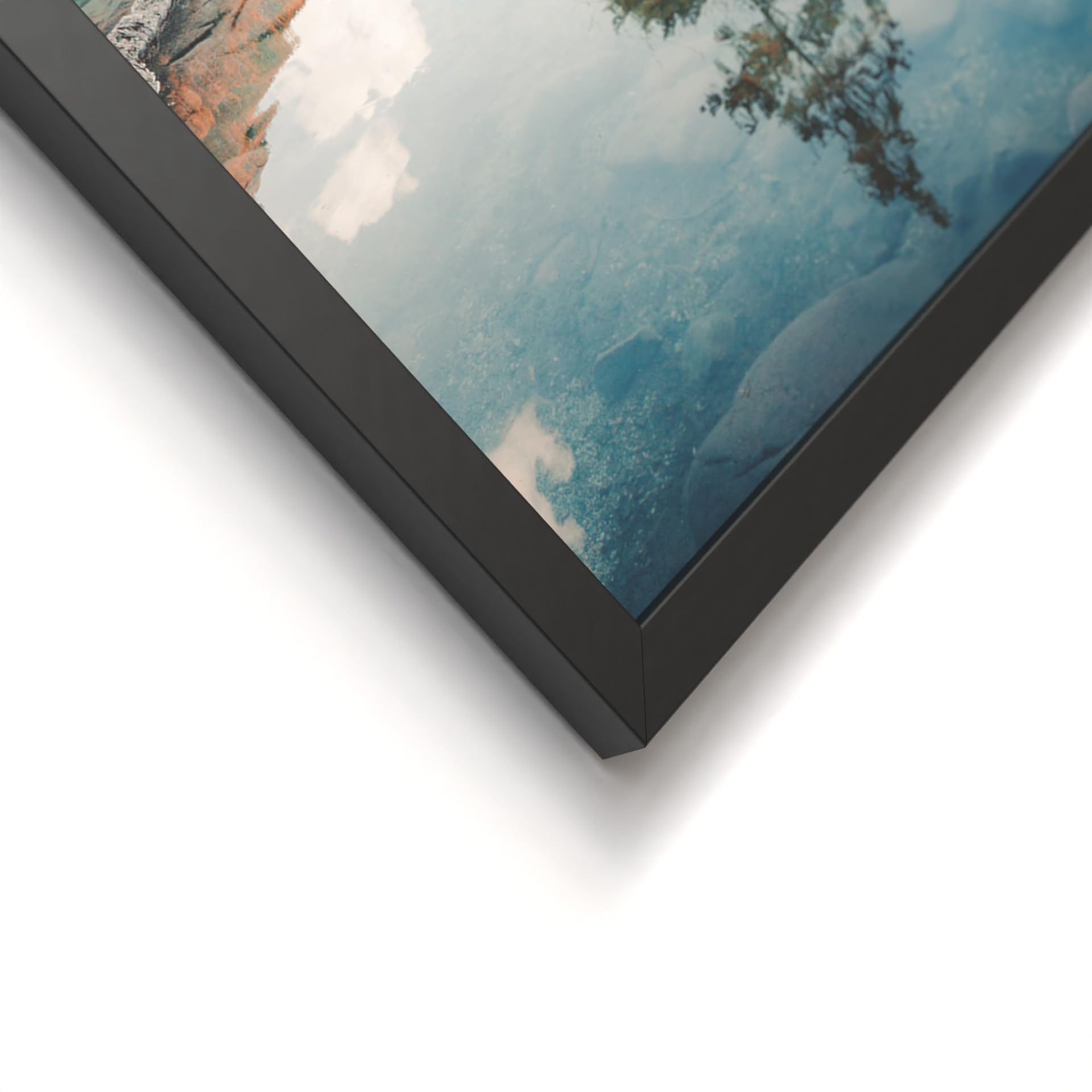 STYLER Lot de 2 images 30 x 40 cm (prêt à suspendre) avec cadre de qualité supérieure - Paysages naturels pour salon et chambre à coucher - Rivière, lac, paysage naturel, montagnes