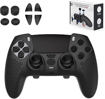 PS5 Edge Controller Cover - Protective Case for PlayStation 5 Edge with 4PCS Thumb Grip Caps & L2 R2 Trigger Extender PS5 Edge