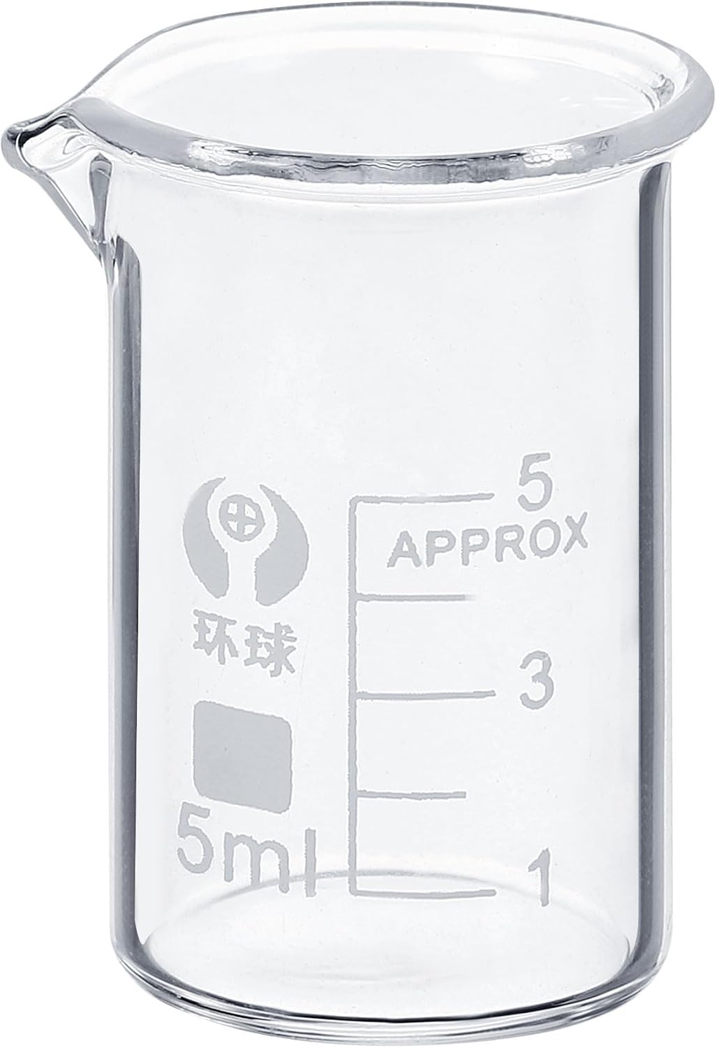YOKIVE Low Form Glass Beaker, Laboratory Use Liquid Measuring Cup, Great for Lab, Kitchen, Daily Use (Clear, 5ML)