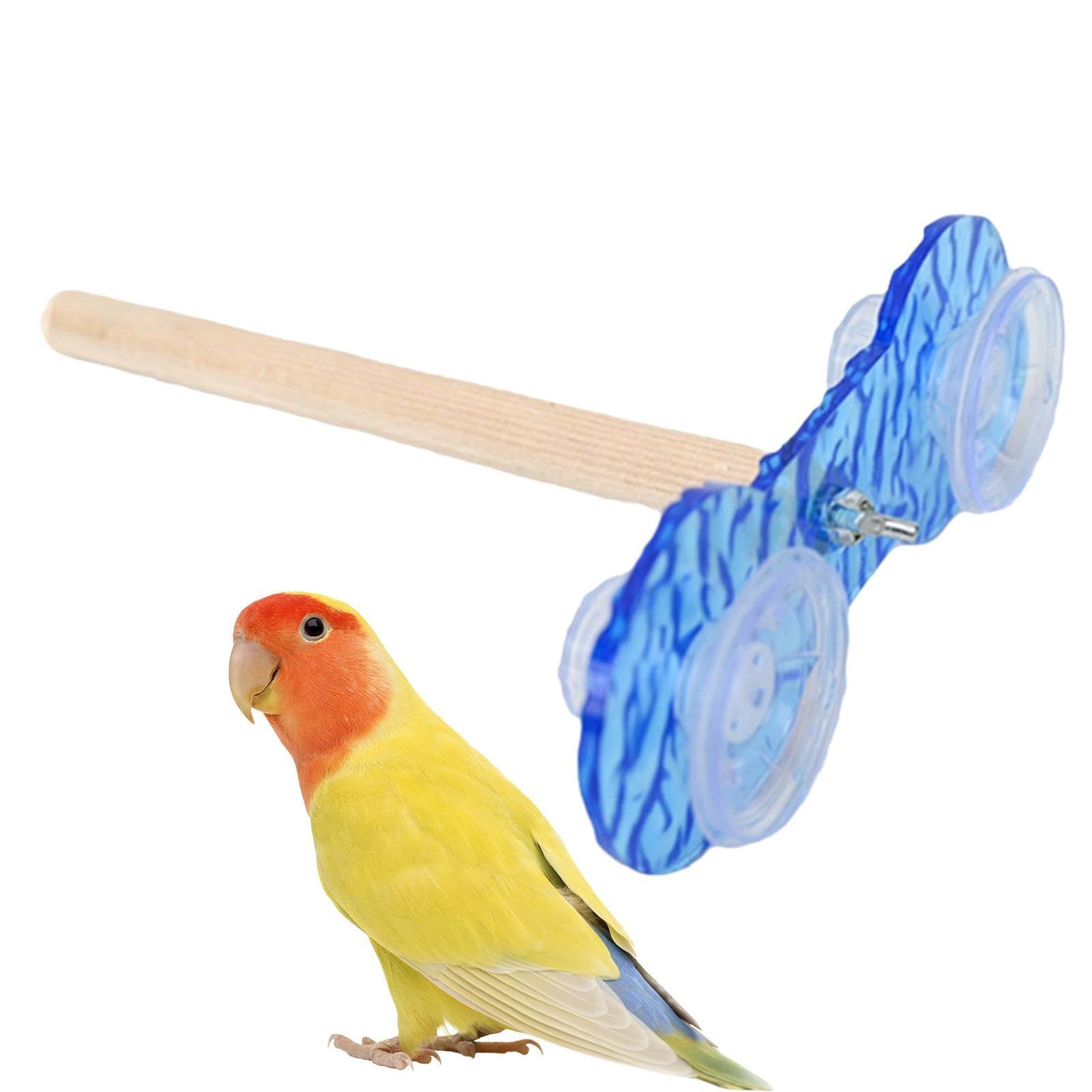 Bird Perch - Portable Detachable Adjustable Parrot Training Perch, Durable Safe Non Toxic Acrylic Base T Wood for Small Birds Indoor Outdoor Travel