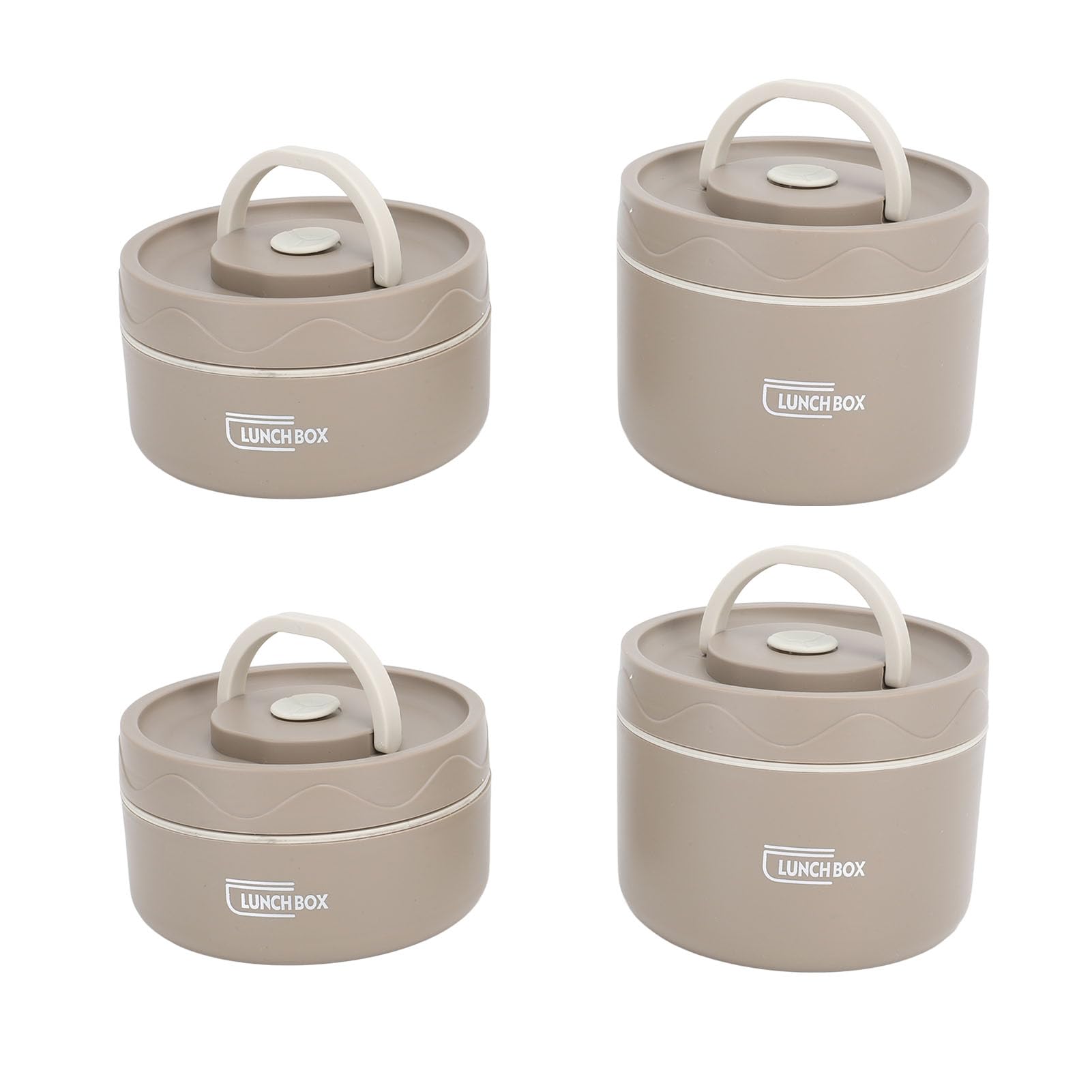 Tarro de Comida Aislado, Contenedor de Almuerzo Aislado de Acero Inoxidable 304, Lonchera Caliente Bento Al Vacío Portátil a Prueba de Fugas con Tapa y Bolsa Térmica, Termo (4
