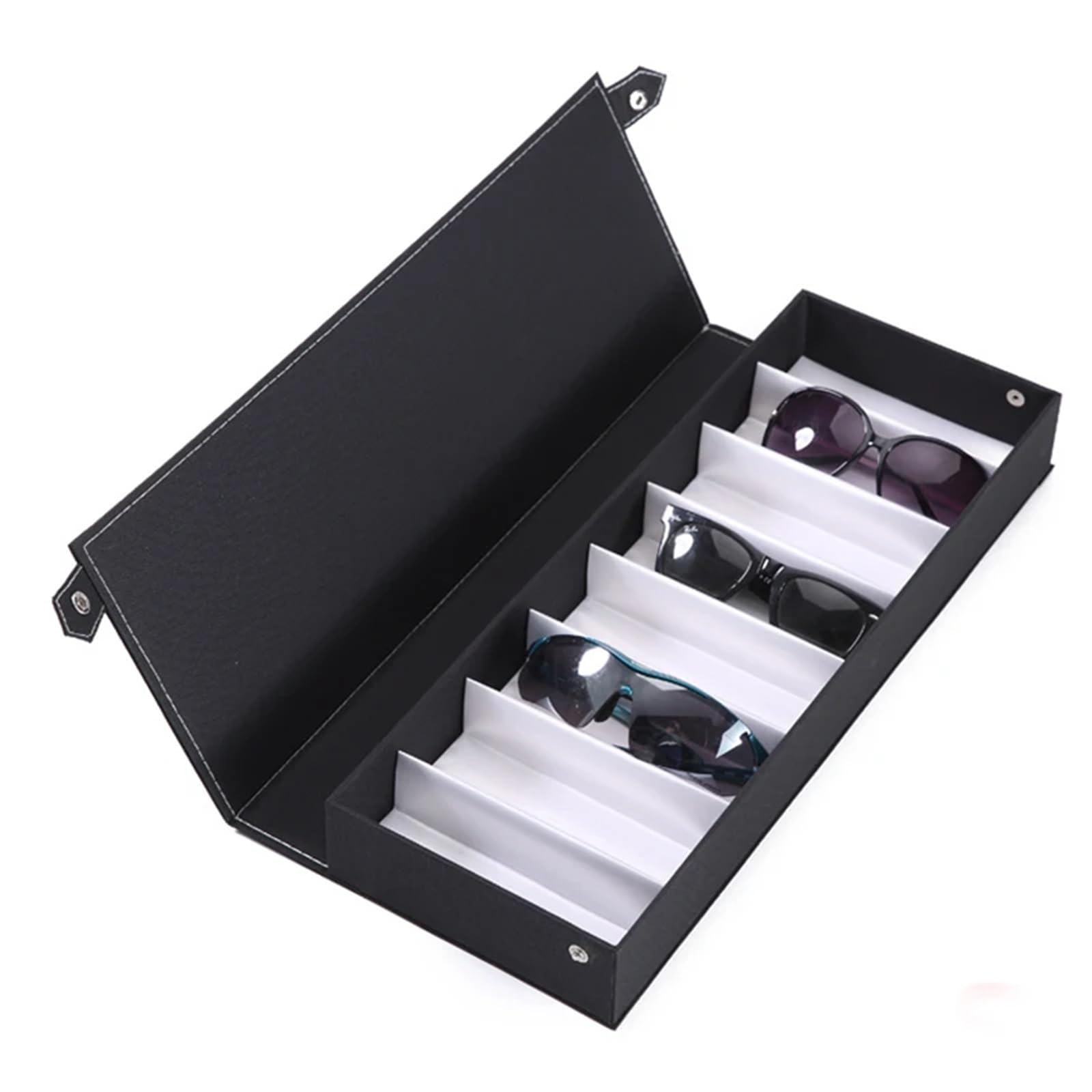 Organizador para Gafas De Sol Estuche for Gafas con 8 Ranuras, Gafas de Sol, Almacenamiento, Rejilla de exhibición, Soporte, Caja, Organizador de Gafas(8grids Black-2pcs)