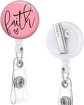 Badge Reels Holder Retractable with ID Clip for Nurse Name Tag Card Christian Nursing Doctor Medical Work Office Alligator Clip ZJK0626