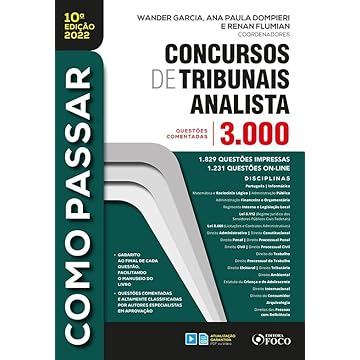 Capa do livro COMO PASSAR EM CONCURSOS DE TRIBUNAIS ANALISTA - 3.000 QUESTÕES COMENTADAS - 10ª ED - 2022