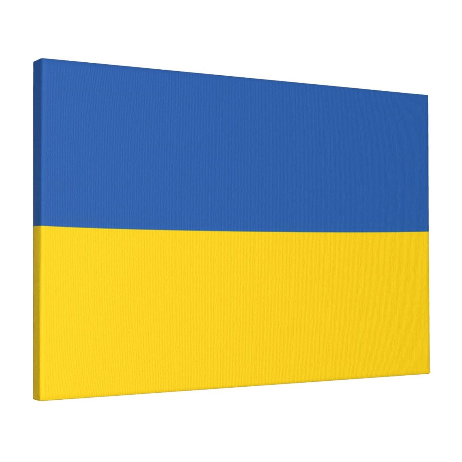 CNTDBU Flag of Ukraine Canvas Wall Art 16x24 Inch-Large Modern Painting Print for Living Room, Framed Ready to Hang Artwork for Bedroom