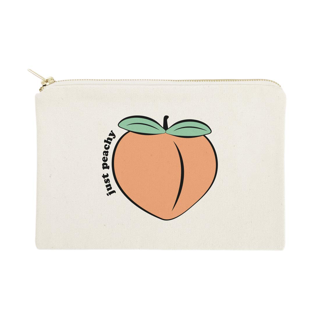 The Cotton & Canvas Co. Just Peachy Summer Beach Cosmetic Bag and Travel Make Up Pouch