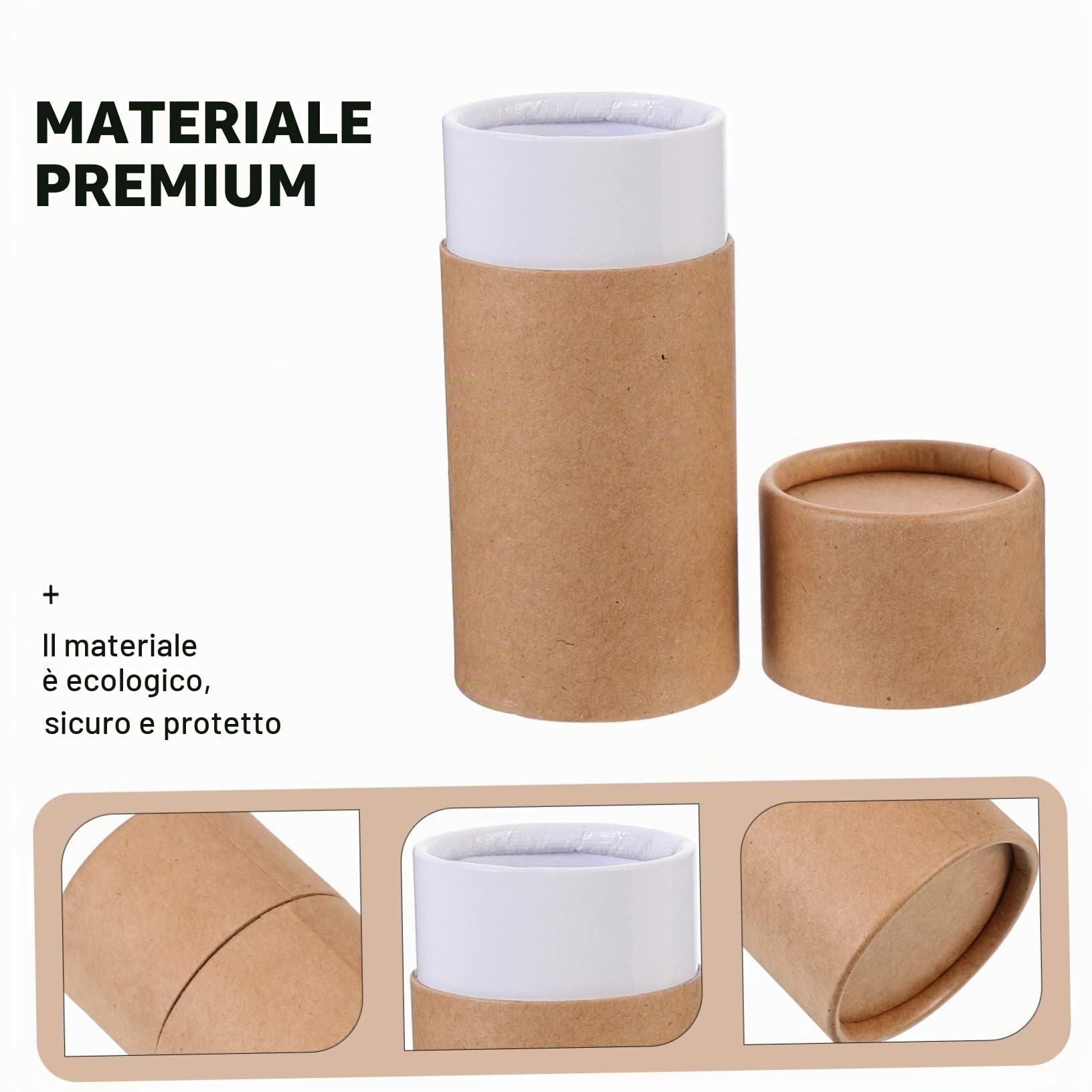 NUOBESTY 10pezzi Scatola Cilindrica in Carta Marrone Scatola Per Imballaggio e Stoccaggio Scatole Regalo Pratiche Per Bottiglie Olio Essenziale Tè e Piccoli Regali