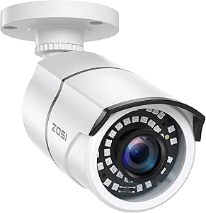 ZOSI 2MP 1080p Security Camera Outdoor Indoor (Hybrid 4-in-1 CVI/TVI/AHD/960H Analog CVBS), Night Vision, Weatherproof Surveillance CCTV Bullet Camera asin的图片