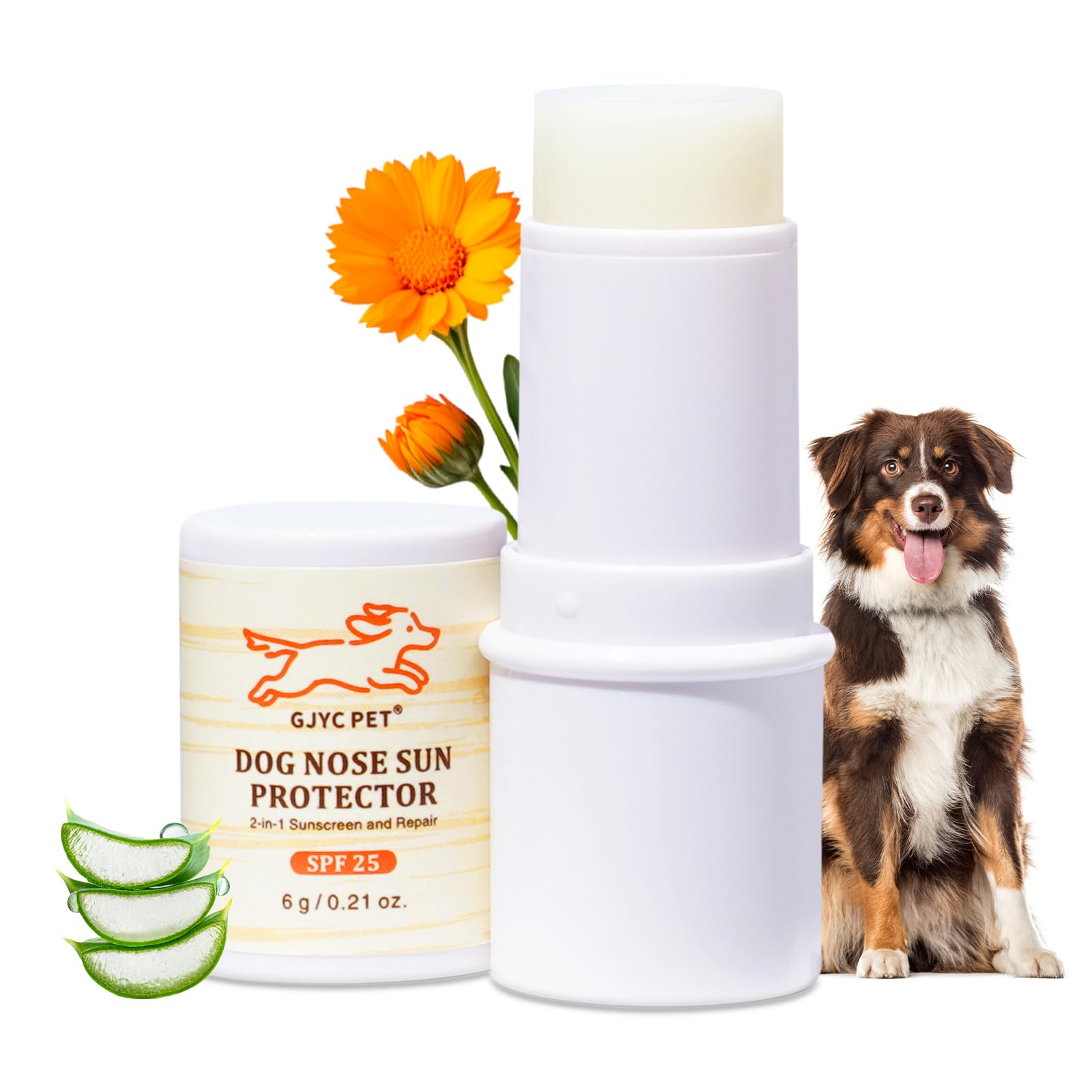 Dog Nose Sun Protector Balm, SPF25 Sunscreen for Dogs Shea Butter & Coconut Oil Formula, Protects & Repairs Dry/Cracked Noses