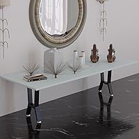 Vista 6 de Patas de banco de mesa de comedor, patas de metal para mesa de café de 15 pulgadas, patas de muebles para dormitorio, extremo de cama, banco