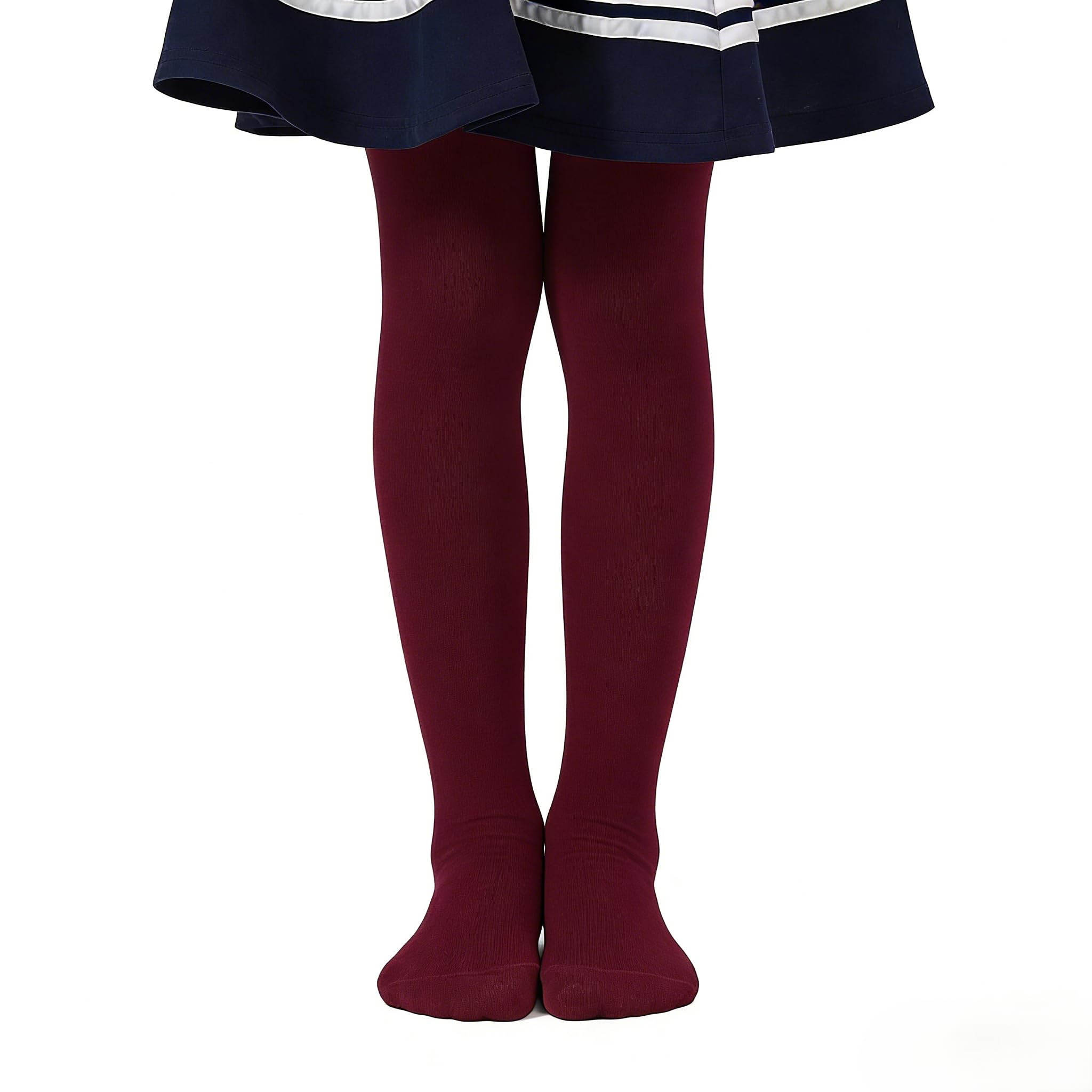 Lot de 3 collants pour filles - Collants enfants en microfibre pour uniforme scolaire, ballet et usage quotidien - Âge 2-13 ans - 5