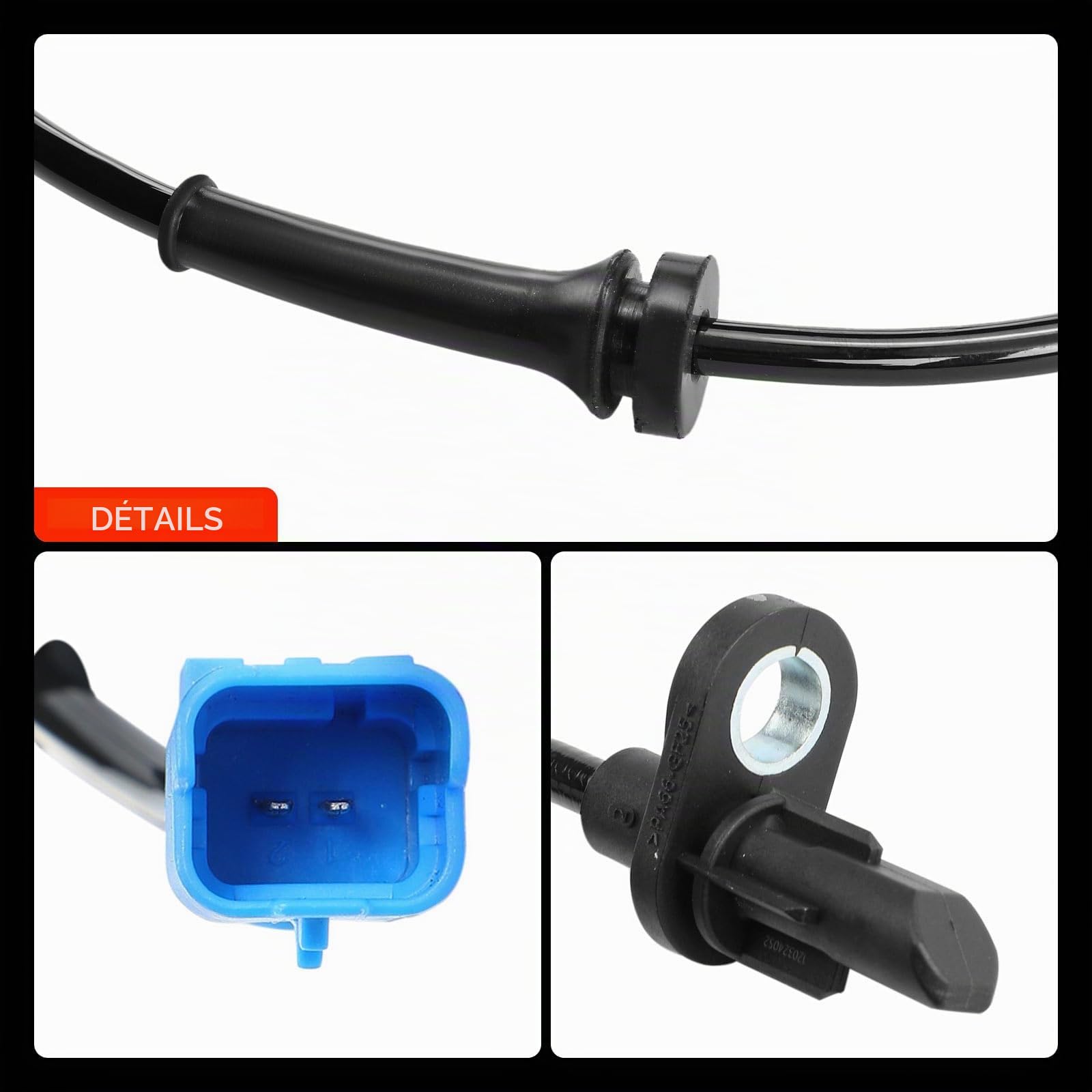 Frankberg capteurs ABS 2 broches arrière gauche droit 9805083380 | Compatible avec: Crossland X P17 P2QO, Fourgon Crossland X, 2008 I Van CU, C3 III Fourgon SX SY, C3 Aircross II 2C 2R