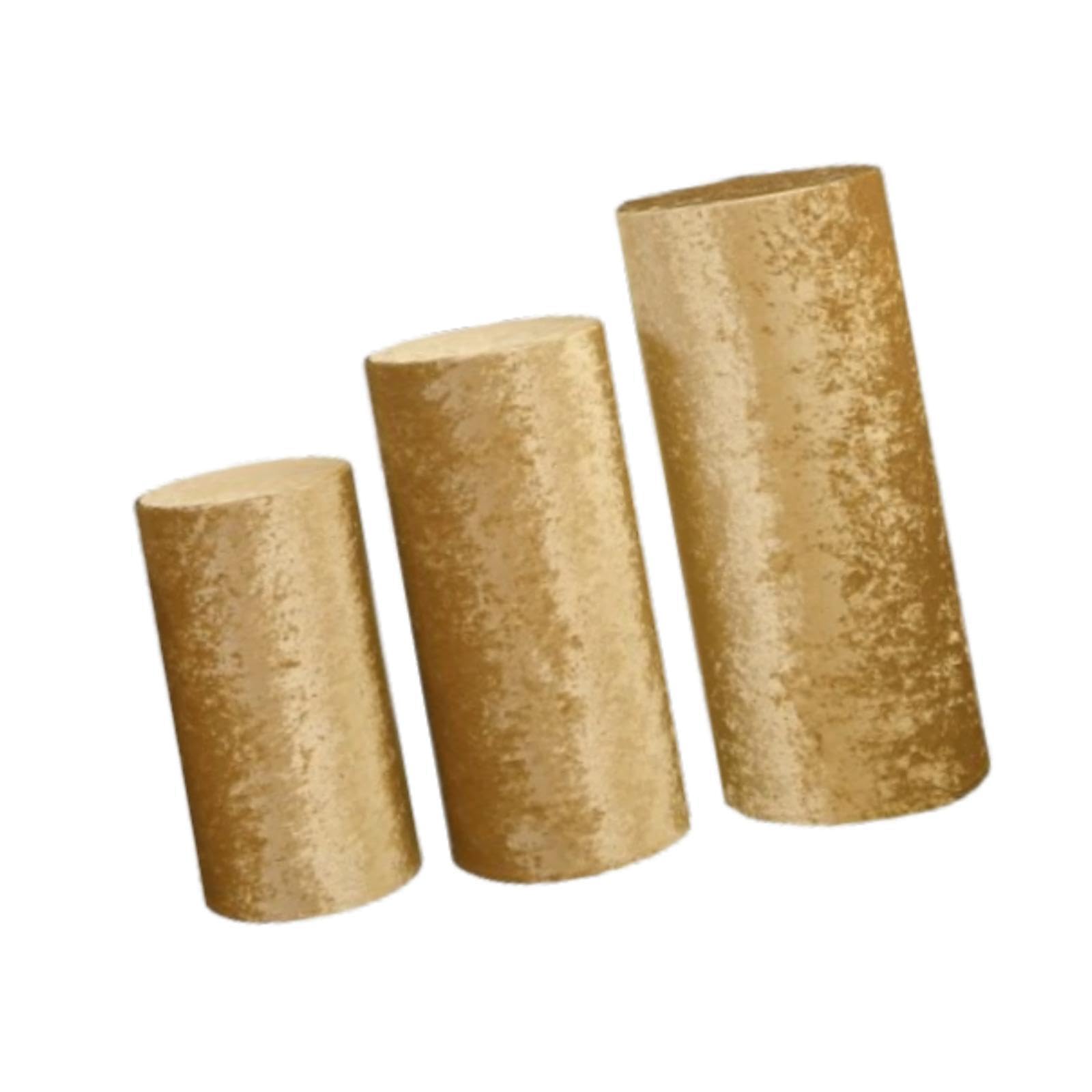 PIXZCSA Add Elegance To Birthday Cake Table With These Decorations Tablecloth Decor Graduation Cylinder Pedestal Covers Holidays , Gold