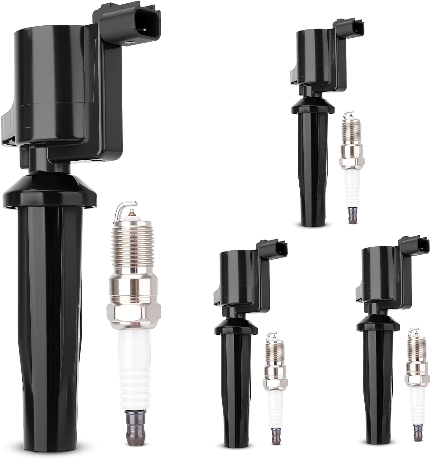 DG504 Set of 4 Ignition Coil Pack and Iridium Spark Plug Compatible with Ford Mazda Mercury - Escape Focus Transit Tribute Connect Mariner 2.0L 2.3L Replace#FD505 DG501 DG541 DG507 4M5G12A366BC