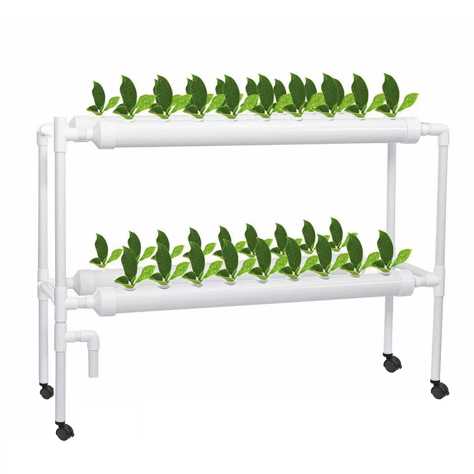 Sistema de Cultivo Hidropónico 36 Sitios 4 Tuberías de PVC 2 Capas Huerto en Casa con Temporizador, Jardín Inteligente de Interior Hydroponic Grow Kit para Verduras Hierbas Frutas Flores,JPN
