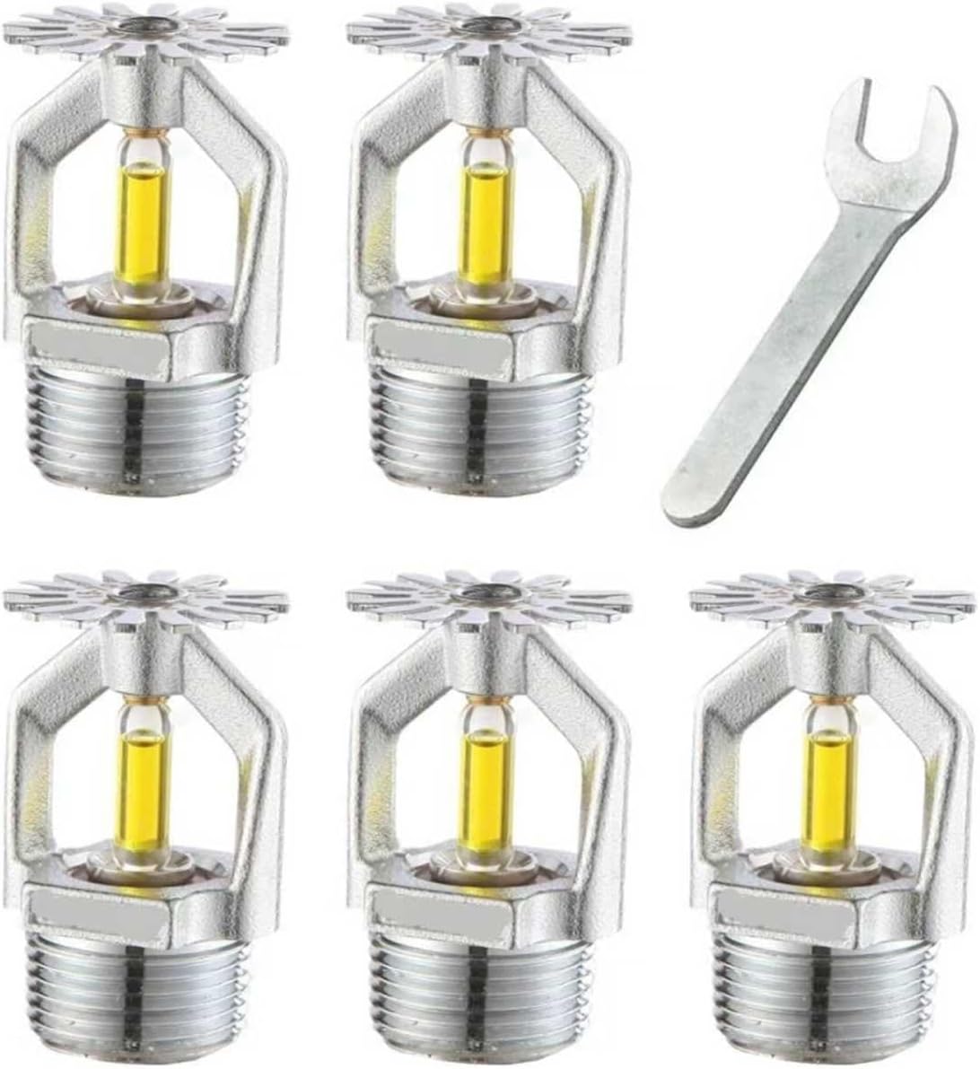5pcs Fire Sprinkler Head DN15/79 degree Fire Extinguishing System Protection Equipment Spray Sprinkler(UP)