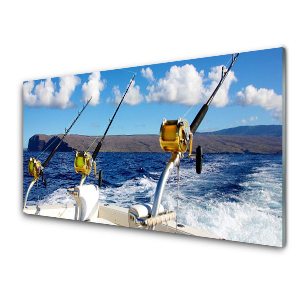 Tableau en verre trempé 100x50cm pour masquer les murs vides avec un paysage de mer