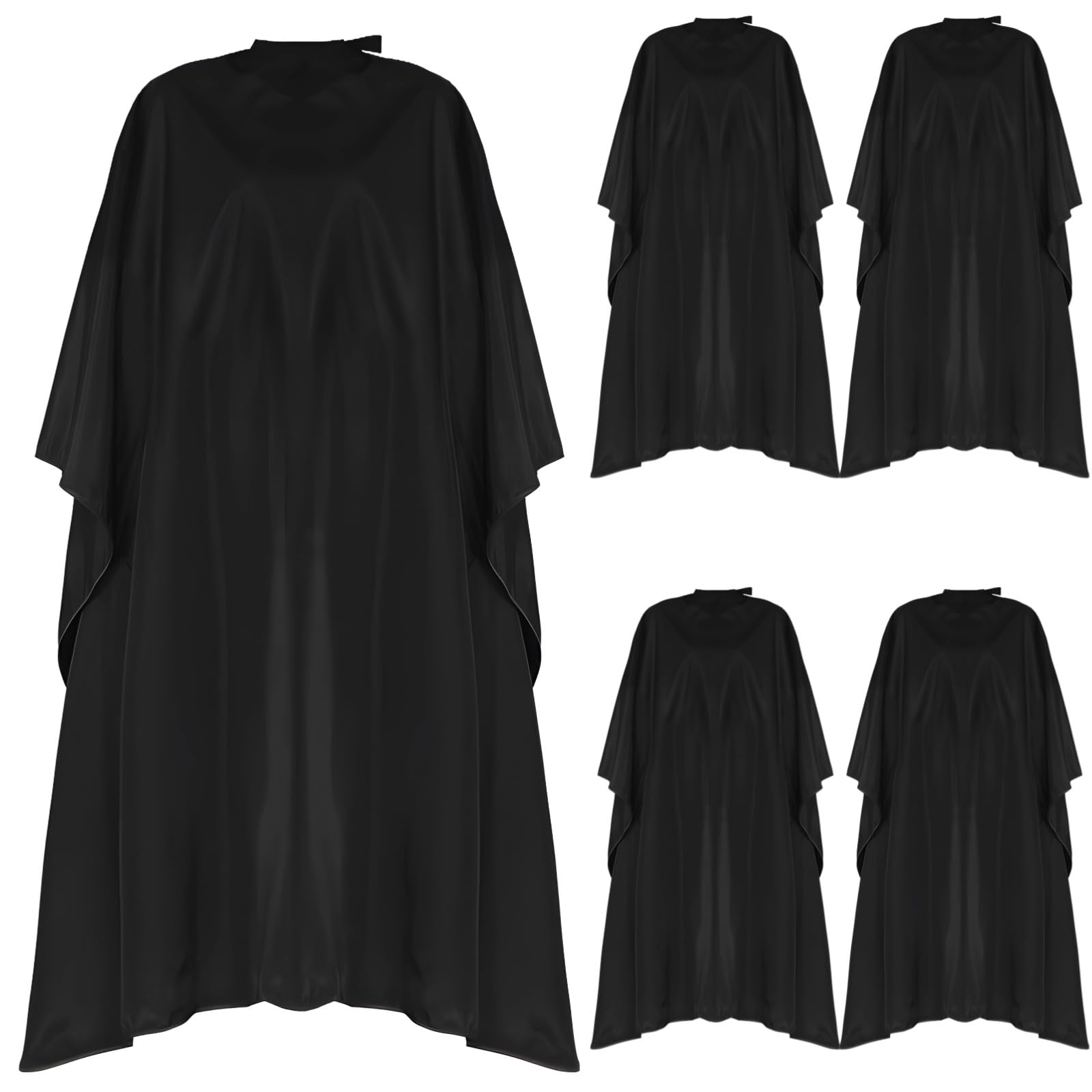 5er Pack Friseurumhänge wasserdicht, für Friseure, professionelle Salonumhänge, 63 x 55 Zoll, verstellbare Metall-Druckknöpfe, leicht, gegen statische Aufladung, bequem, für Färben, Schneiden, Styling