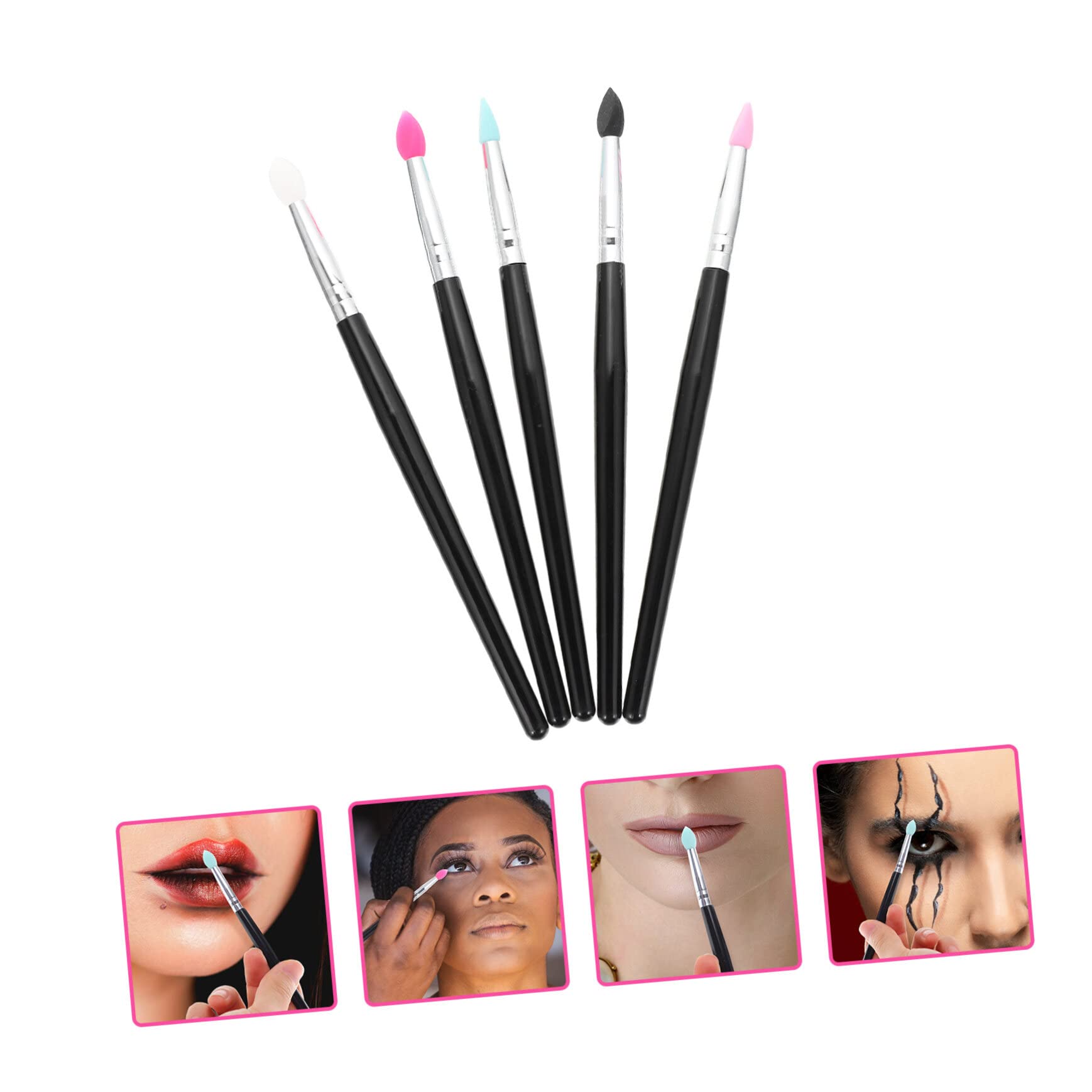 minkissy 25pezzi Pennello Ombretto Silicone Professionale Per Applicazione Sequins Facile Da Pulire e Maneggiare Per Make-up Occhi e Regali Donne
