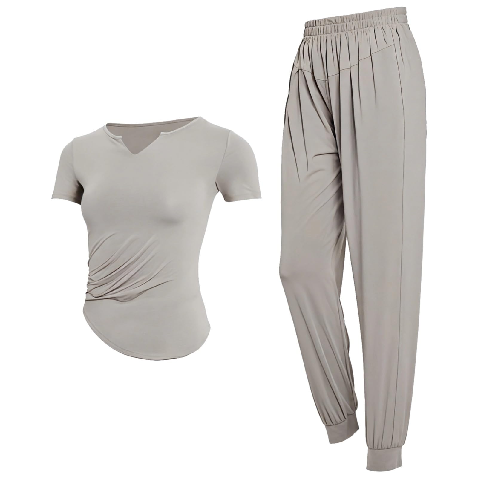 Ensemble de pilates 2 pièces pour femme, taille XXL pour 135-150, polyester-élasthanne respirant, idéal pour le sport et les tenues décontractées