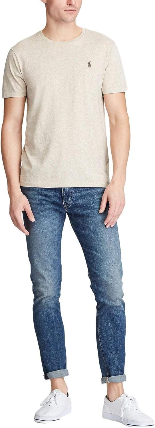 POLO RALPH LAUREN Mens Crew Neck T-Shirt (XL, DuneTanHtr) - Image 3