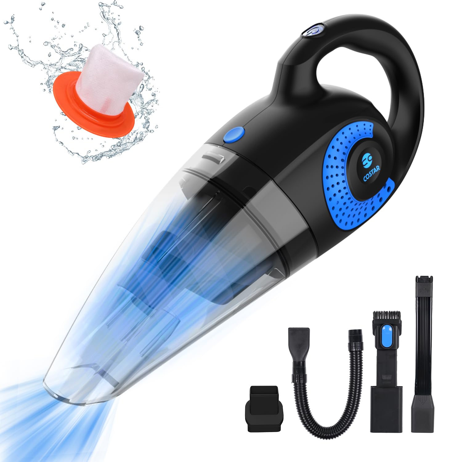 CostarMatter Car Vacuum Cleaner 2 in 1 for Car and Home Car Vacuum Cleaner Cordless, Wet and Dry, Dual Mode, 7000pa Powerful Suction, Window Vacuum, USB Rechargeable, with Accessories CostarMatter Car Vacuum Cleaner 2 in 1 for Car and Home Car Vacuum Cleaner Cordless, Wet and Dry, Dual Mode, 7000pa Powerful Suction, Window Vacuum, USB Rechargeable, with Accessories