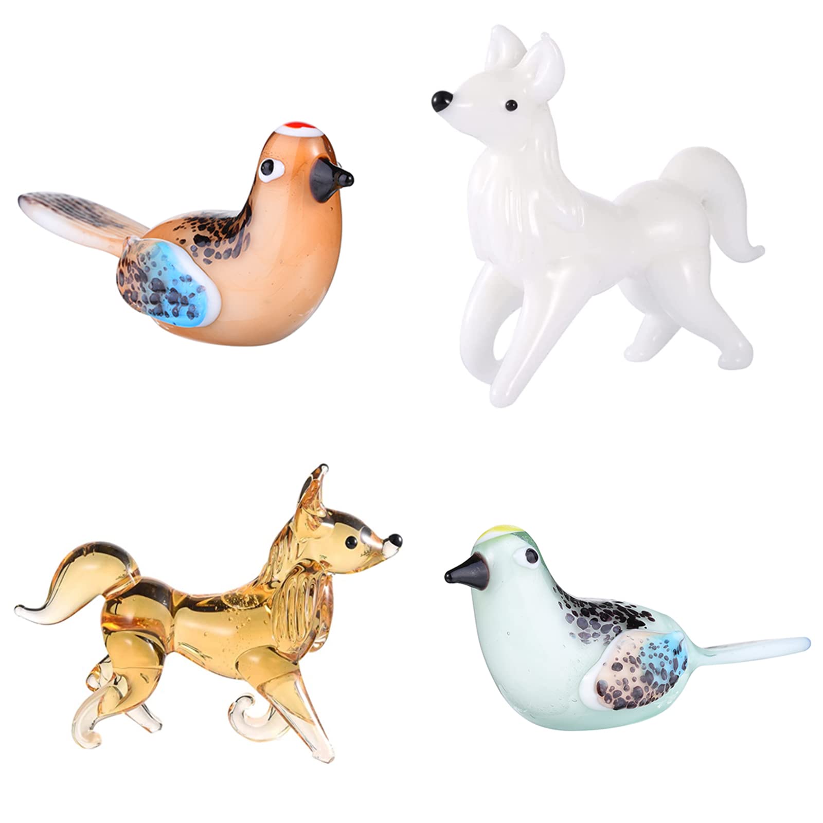 Amazon.co.jp: 吹きガラス 動物 クリスタルフィギュア 鳥の置物 アート