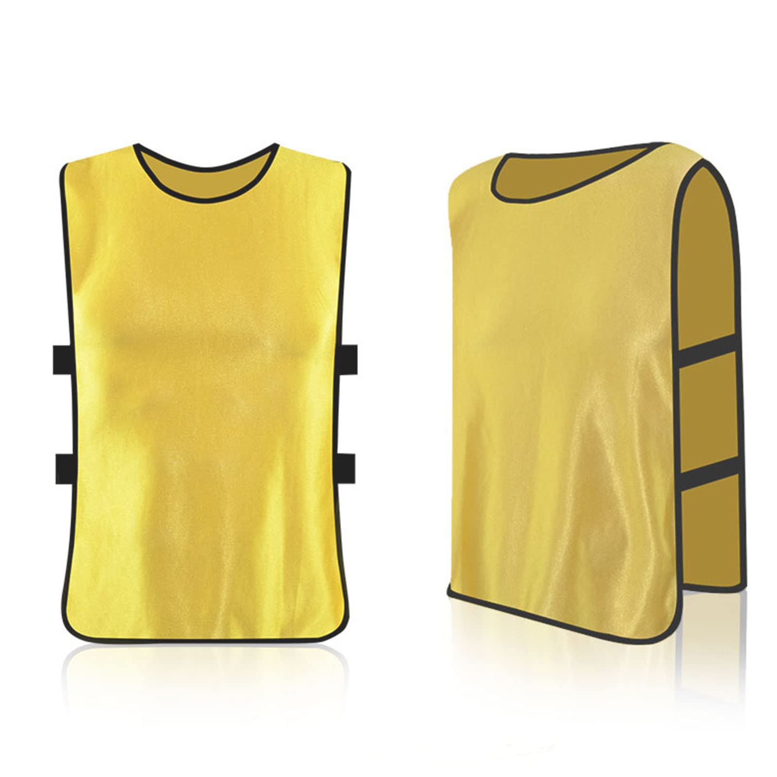 Septpenta Fußball Basketball Trainings Unterhemd mit Elastischem Design für Sommer und Winter, Rundhalsausschnitt, Fußball Volleyball Sporttrikot für Jugendliche und Erwachsene(Gelb)