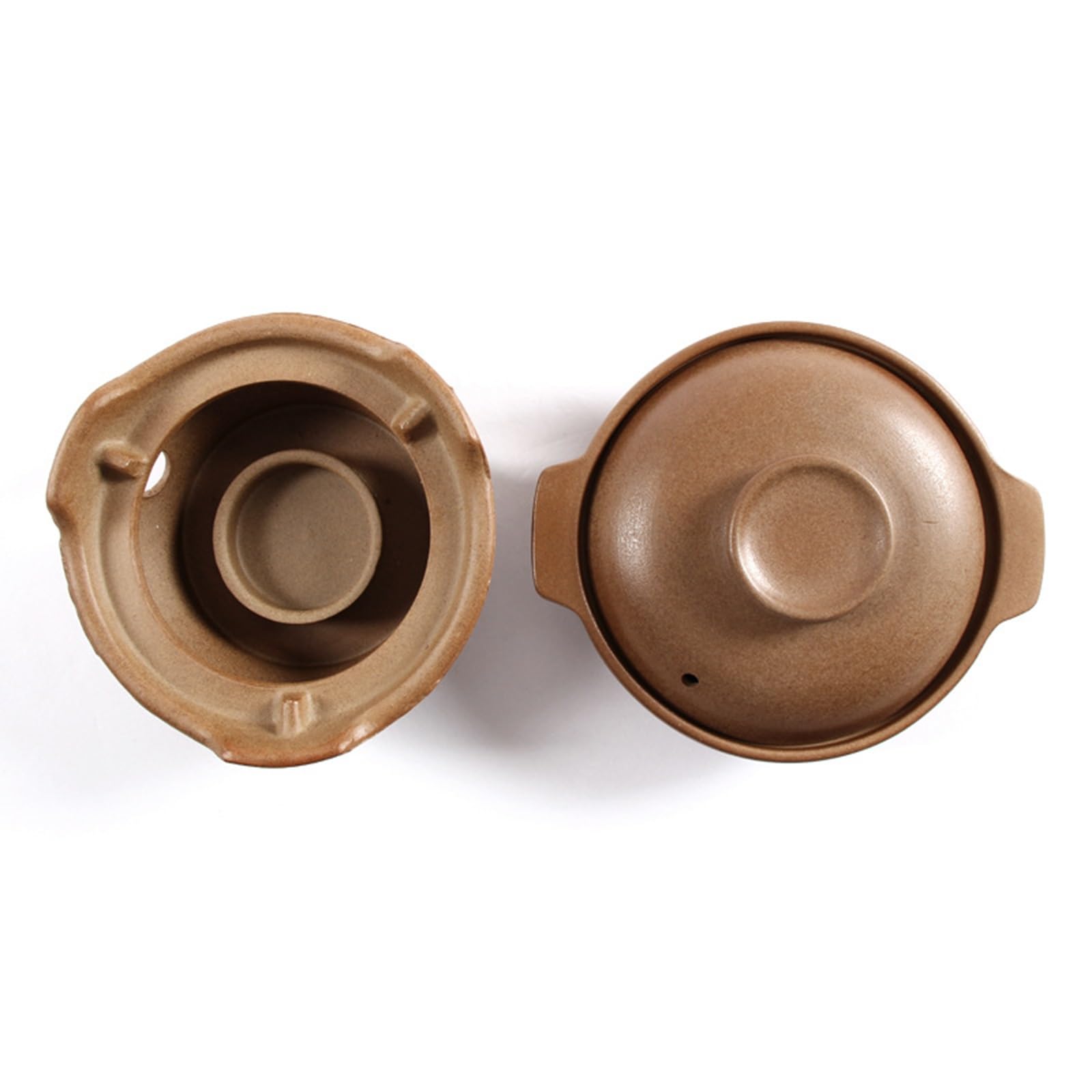 Cacerola de cerámica de terracota con tapa, utensilios de cocina de tierra para cenas y fiestas, olla de arcilla duradera para olla caliente y arroz, tamaño de 9.5 pulgadas