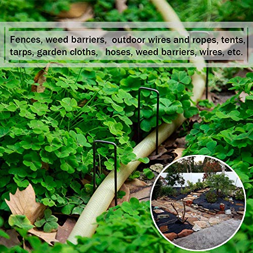 200 Pack 6 Inch Garden Staples Landscape Spikes Anchoring Pin Galvanized Steel Weed Barrier Fabric Ground Cover - Thumbnail 7