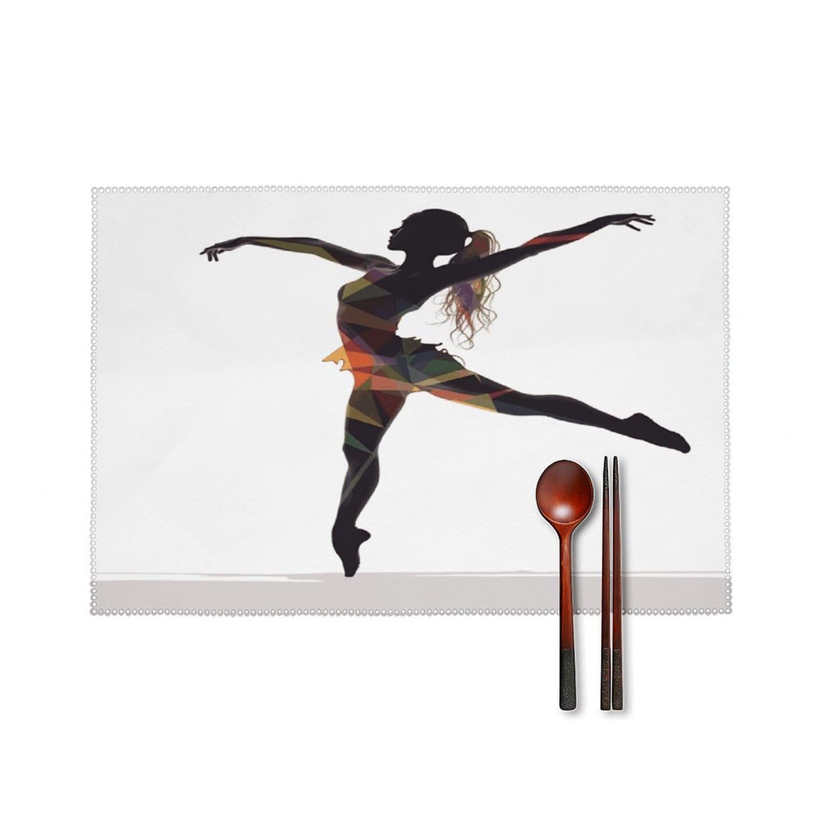 Btcowzrv Style A Dancer Canvas Placemats Set Of 6, Wipeable Washable Place Mats For Indoor & Outdoor, Table Mat Decor For Kitchen Dining Party