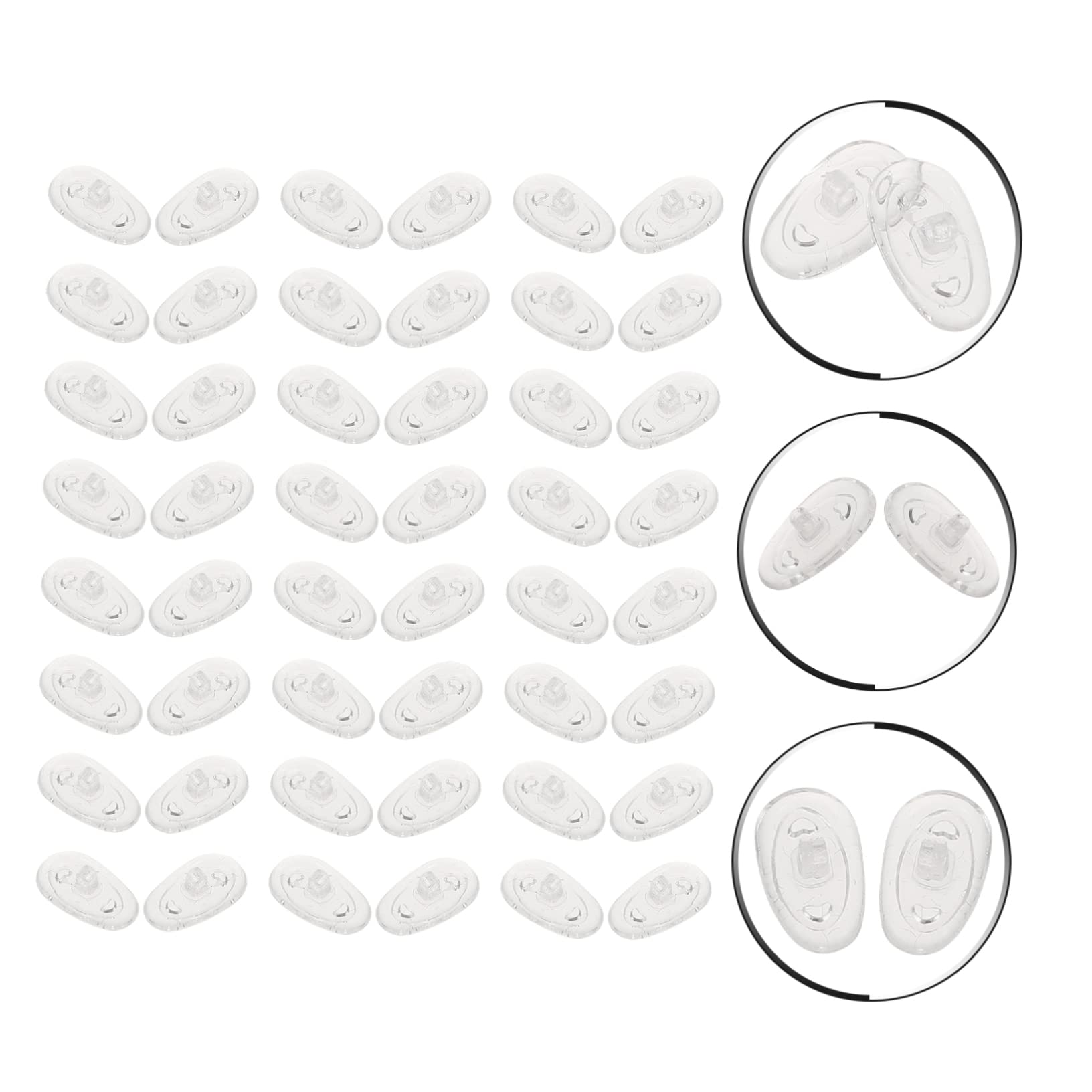 Cabilock 50 pièces Coussinets Nez Lunettes Silicone Dérapant Confortables et Durables Plaquettes Nez Lunettes pour Soulager la Pression Nasale