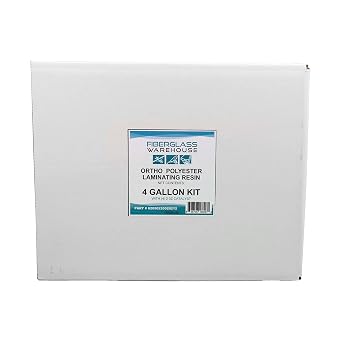 Fiberglass Warehouse Polyester Laminating Resin Marine Grade 4 Gallon | Catalyst Included, Fiberglass & Wood Repair, Boat Decks & RV, Auto Composite Projects, General Purpose