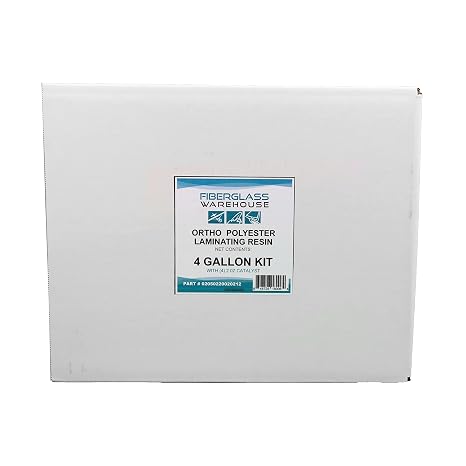 Fiberglass Warehouse Polyester Laminating Resin Marine Grade 4 Gallon | Catalyst Included, Fiberglass & Wood Repair, Boat Decks & RV, Auto Composite Projects, General Purpose