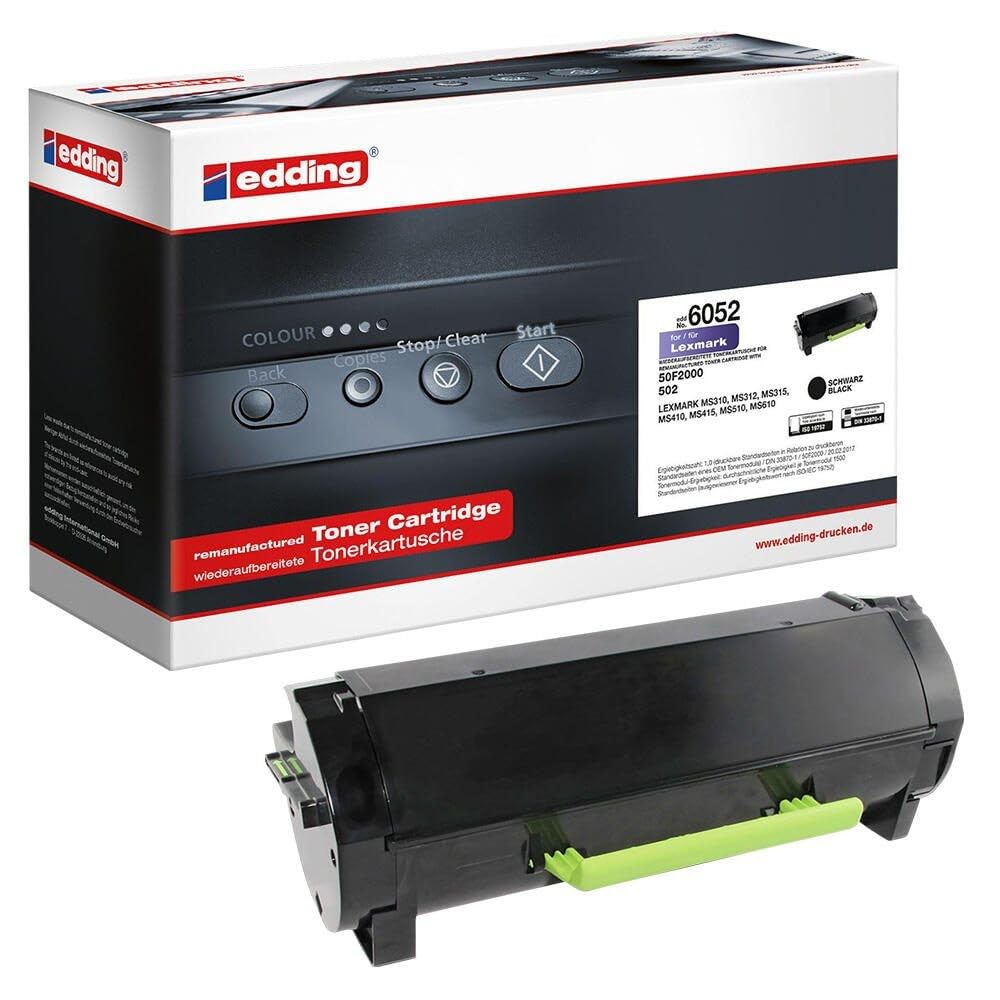 Toner noir Edding remplace Lexmark 50F2000 pour impression de rapports