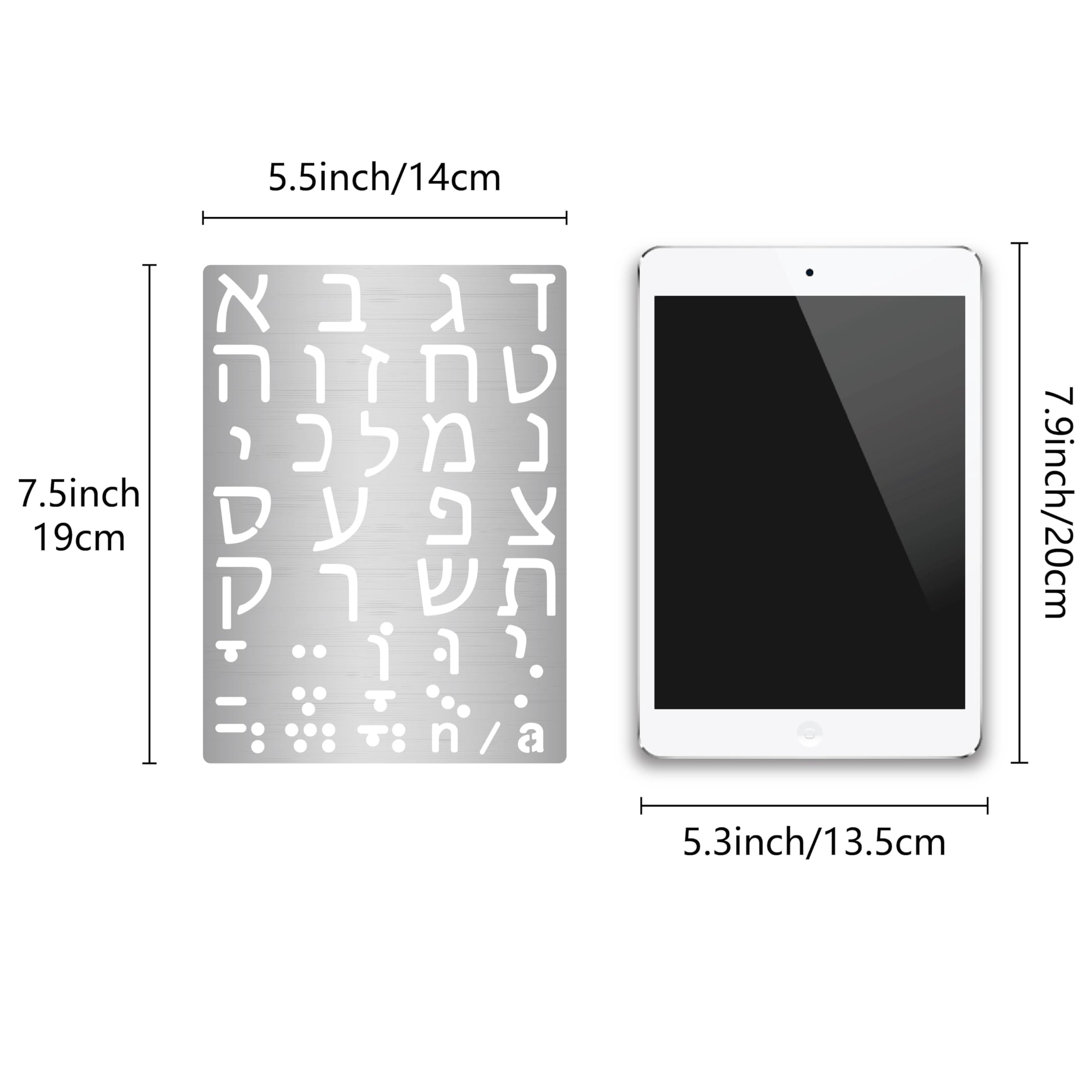GORGECRAFT 19x14cm Ancient Greek Alphabet Stencils Runes Stencil Number Metal Template Aleph Bet Stainless Steel Reusable Template for Wood Burning Pyrography Engraving Bookmark Crafts - Image 2