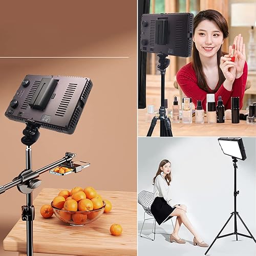 Miniatura 2 de Mcoplus Air-1000b - Panel de luz suave de 160 unidades, luz de video LED portátil, brillo regulable bicolor 3200K-5500K para cámara y videocámara