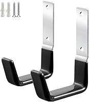 GeeWatom Heavy Duty Steel Garage Hooks - 50lbs Anti-Slip Utility Hangers for Tools, Hoses, Bikes (Small 2-Pack)