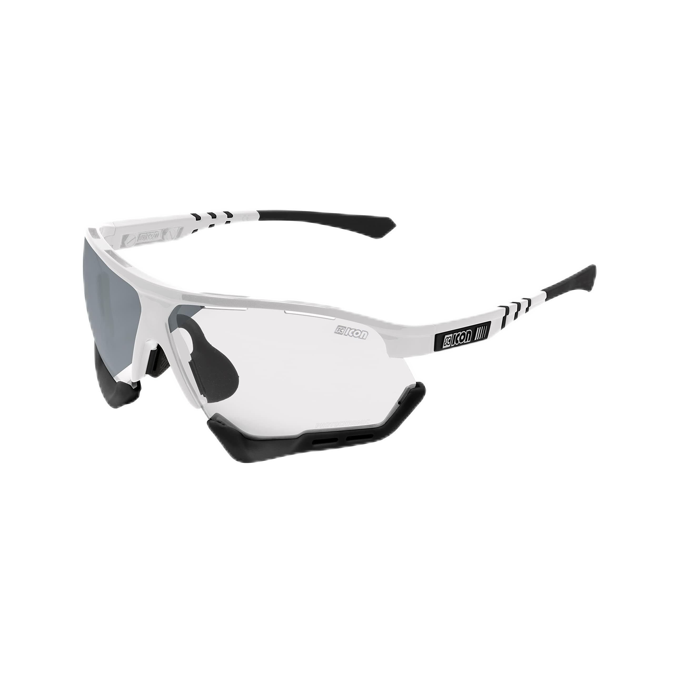 Scicon Deportes Aerocomfort SCN-XT - Gafas de sol deportivas con fotocromáticas (blanco congelado/rojo fotocromático)