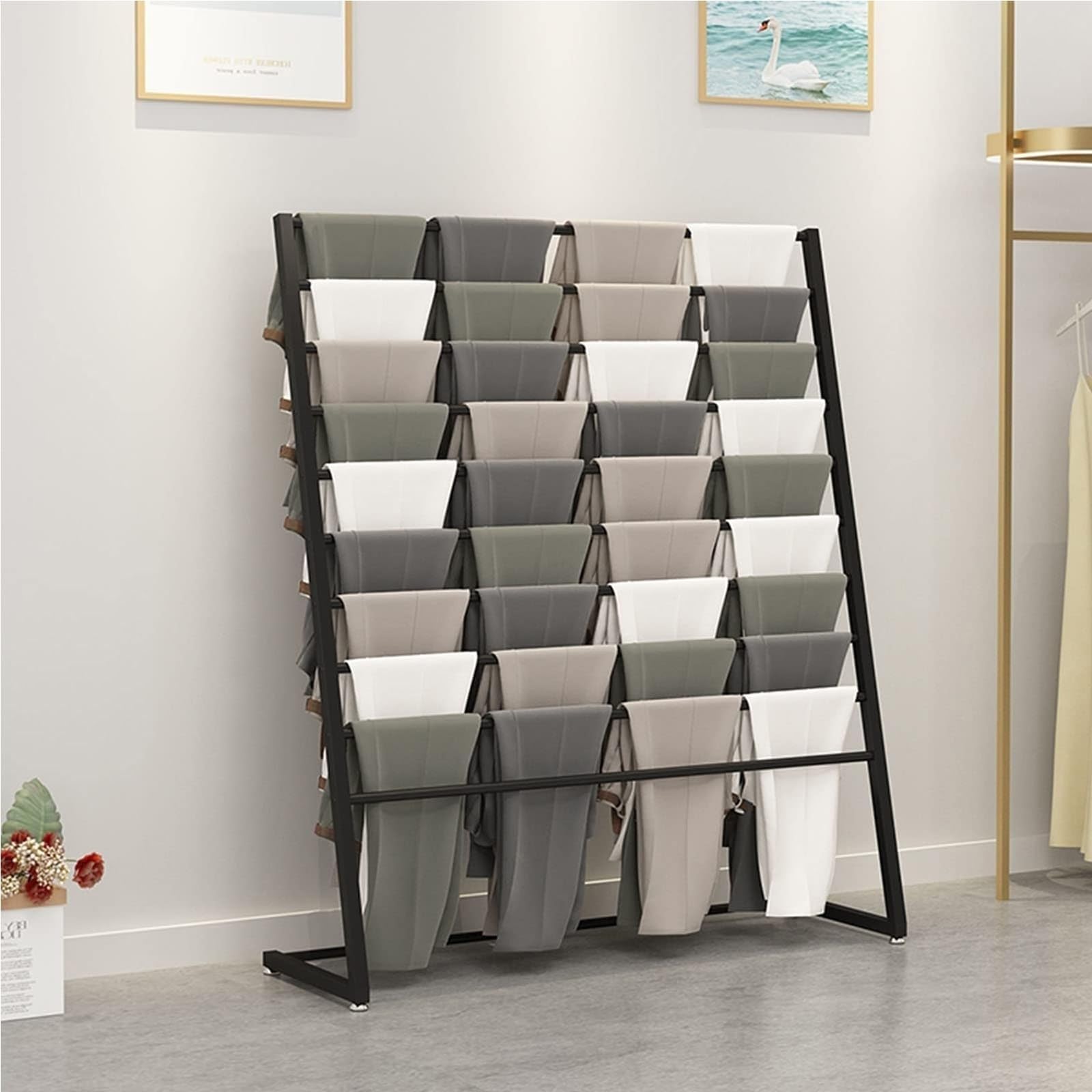 Perchero de pie para Bufandas de Seda - Expositor de Bufandas, Perchero de Metal para Mantas, Percheros de exhibición de Ropa para Tiendas minoristas, Perchero Comercial para Ropa, Perchero